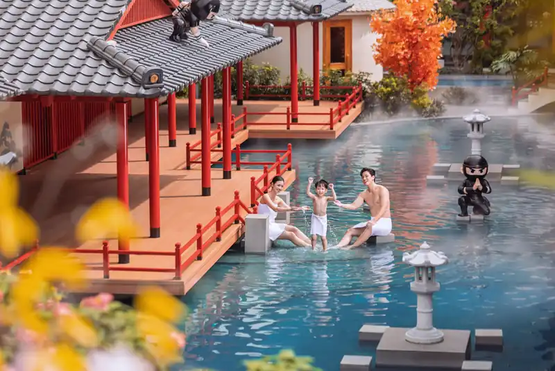 Khu tắm onsen công cộng ngoài trời kiến trúc Nhật Bản ở Mikazuki Đà Nẵng
